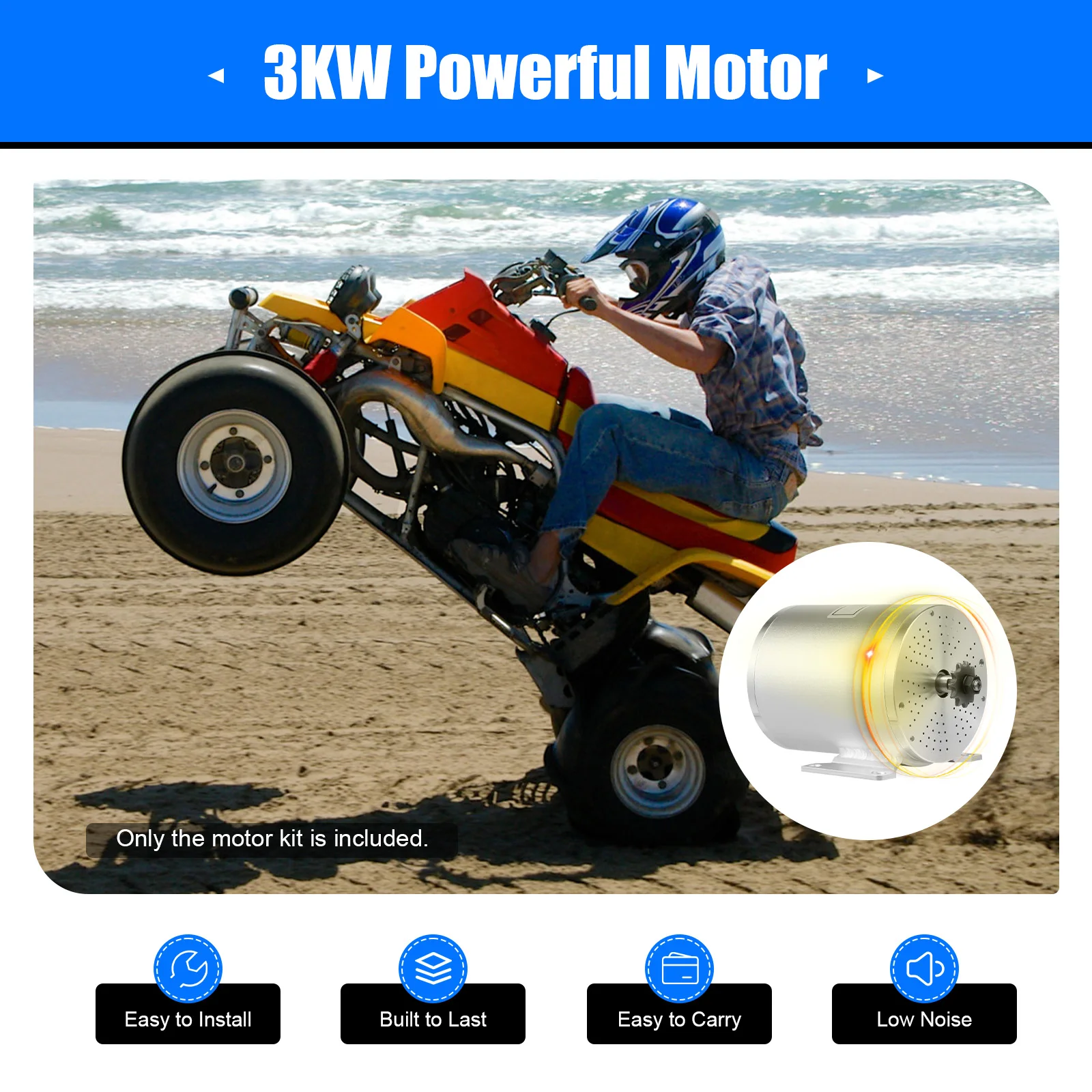 48-72V 3000W Bürstenloser Motor-Kit mit Controller und Gashebel, für Elektroroller E-Bike Motorrad DIY Umbau-Teile Image