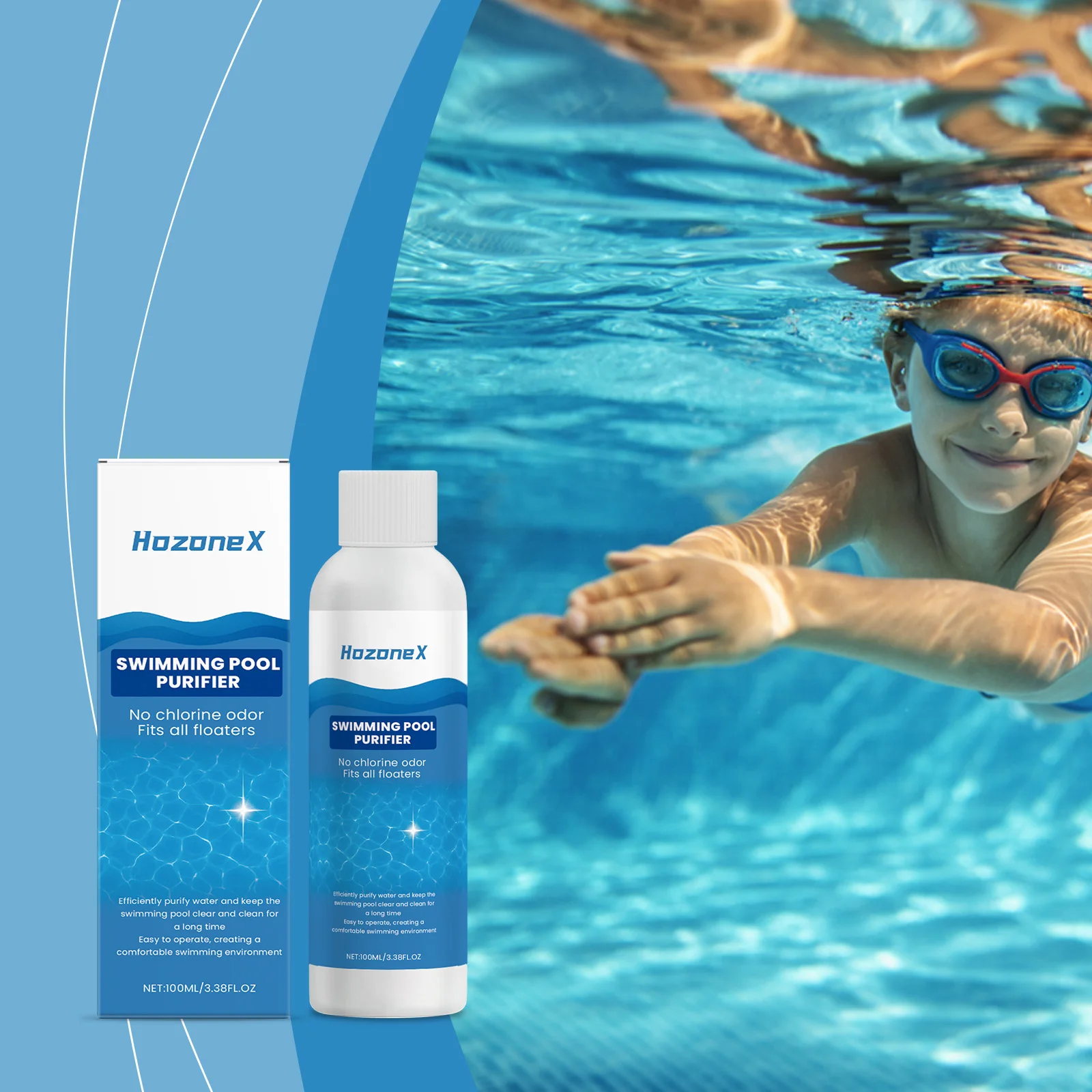 Pool-Reinigungsflüssigkeit – Schnell auflösende Reinigungsflüssigkeit, die das Poolwasser klar macht, unangenehme Gerüche entfernt und die Oberfläche reinigt. Image