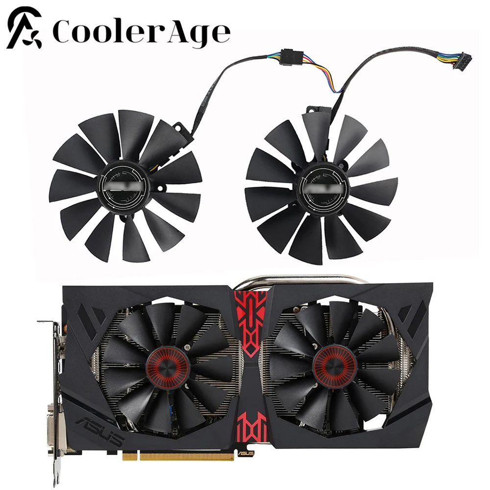 Ventilateur Carte vidéo Pour ASUS GTX 780 780Ti 970 980 980Ti R9 280 290 280X 290X 95MM T129215SU 5Pin FD10015H12S Ventilo GPU