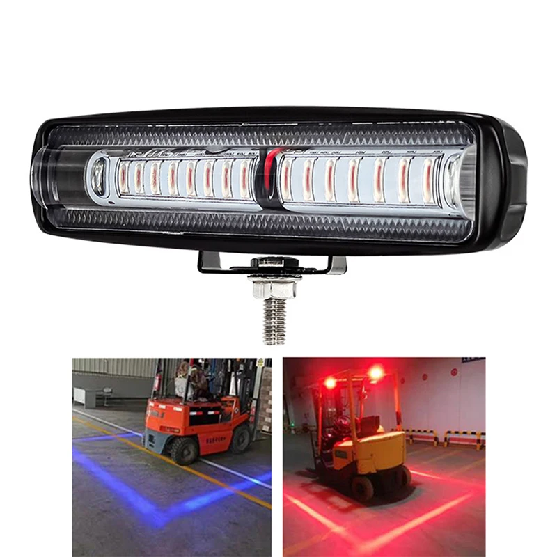 【AD】10V-80V 15 LED 30W LED-Gabelstaplerleuchte mit rotem Flutlichtstrahl, rote Warnleuchte für Gefahrenzonen von Gabelstaplern, für Linde Hyster Image