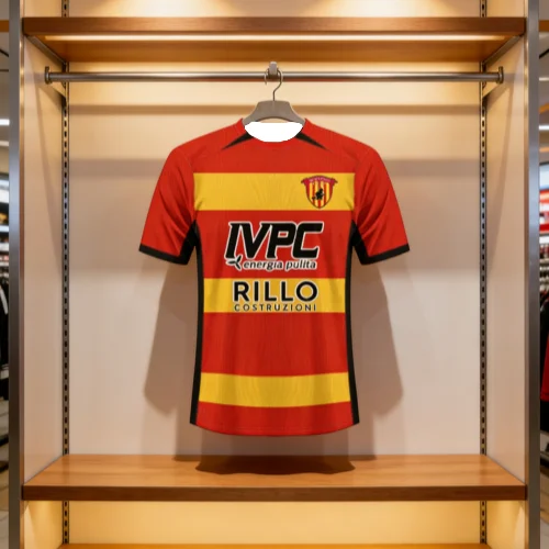 Maillot de football Benevento 2024-25, tenue domicile, imprimé en 3D, t-shirt athleisure pour adultes et enfants, été, séchage rapide, doux, confortable, léger