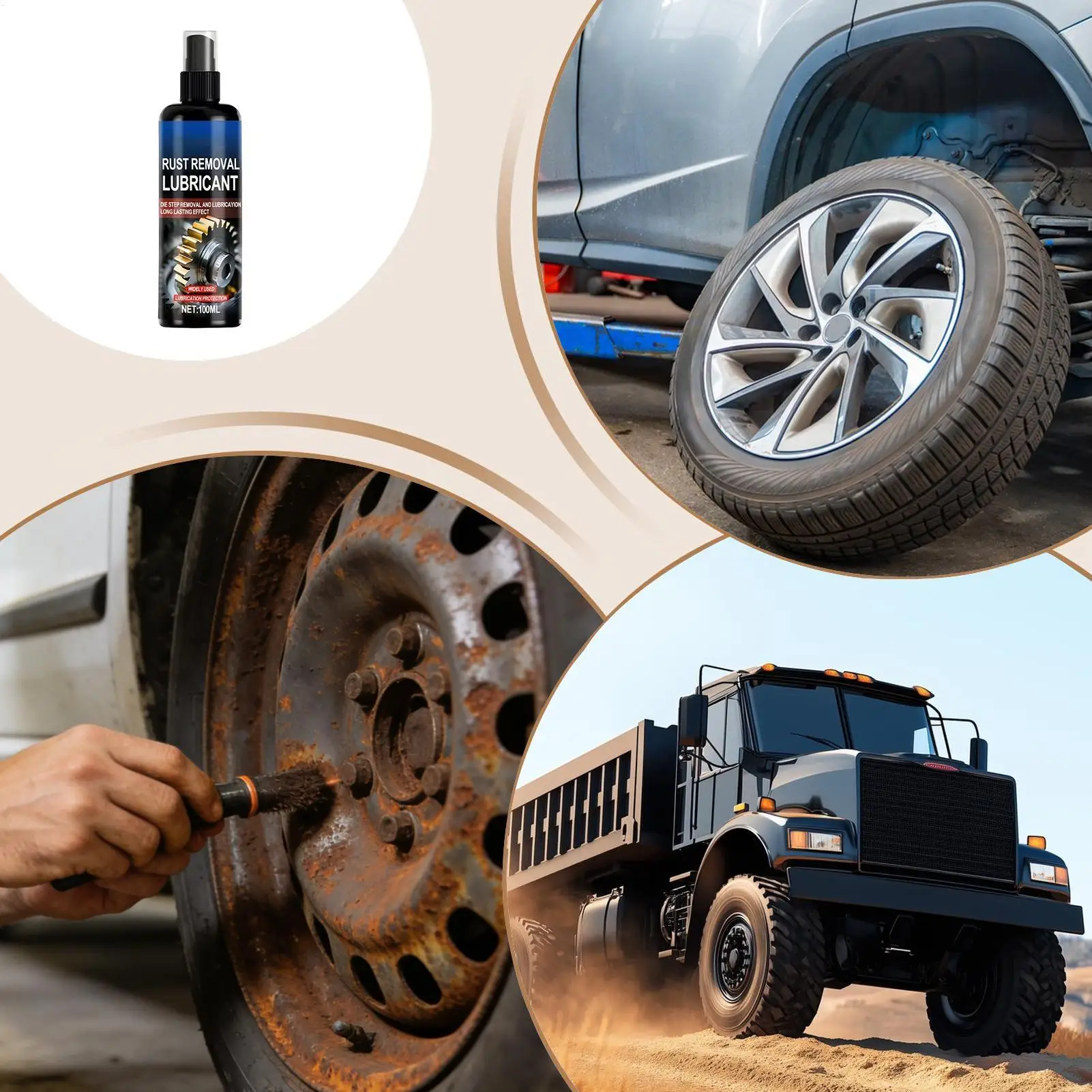 Auto-Allzweck-Rostentferner-Spray 100ML, Schnellwirkender Eisenoxidations-Entferner, Stellt Glanz wieder her, Sicher für verschiedene Oberflächen Image