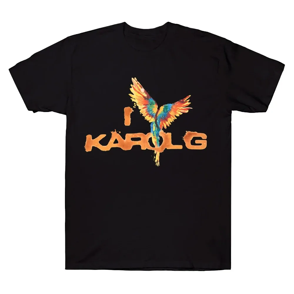Damen Herren Sommer I Love Karol G T-Shirt Karol G Mode Lässiger Druck T-Shirt Kurzarm O-Ausschnitt Top Hochwertige Baumwolle Streetwear
