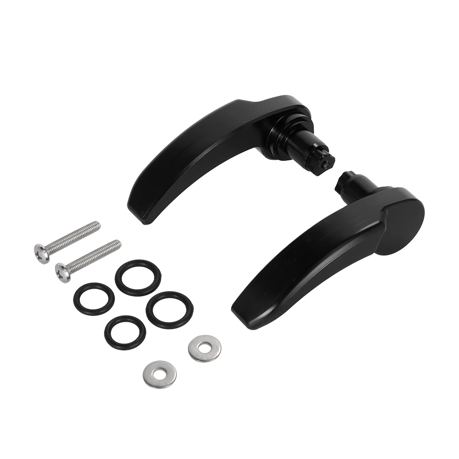 Hochwertiges 2-teiliges schwarzes Satteltaschen-Verschluss-Set für Motorräder für Harley Davidson Electra Glide, Street Glide, Road King 14-21 aus Aluminium