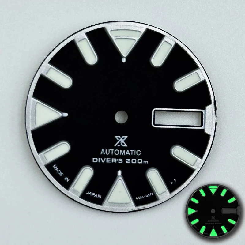 Maßgefertigtes Neues NH36 Zifferblatt Durchmesser 28,5mm Mechanische Uhr Modifizierte NH35 Grün Leuchtende Oberfläche Taucheruhr Uhrenzubehör Image