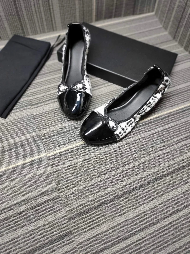 Ballerina-Mutterschuhe Damen-Flachschuhe Komfortable Rutschfeste Damen-Loafer Leder-Ballerinas Elegante Schleifen-Damenschuhe