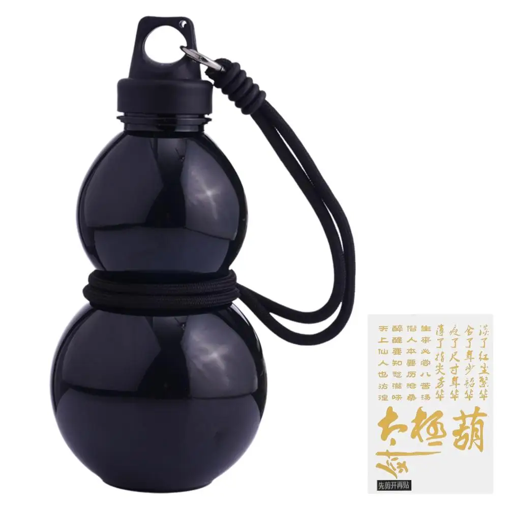 Kürbis-Wasserflasche mit DIY-Aufklebern, chinesischer Stil, Vintage-Trinkgeschirr, großes Fassungsvermögen, Sportflasche für Schule, Turnhalle, Outdoor, 750 ml Image