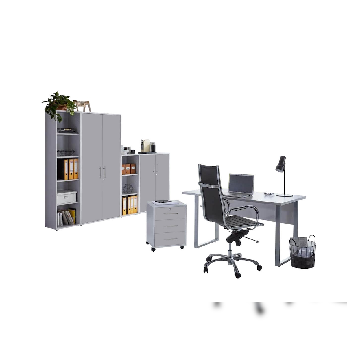 moebel-dich-auf Büromöbel-Set TABOR 4 in lichtgrau / lichtgrau, Arbeitszimmer Komplett-Set Büro Image