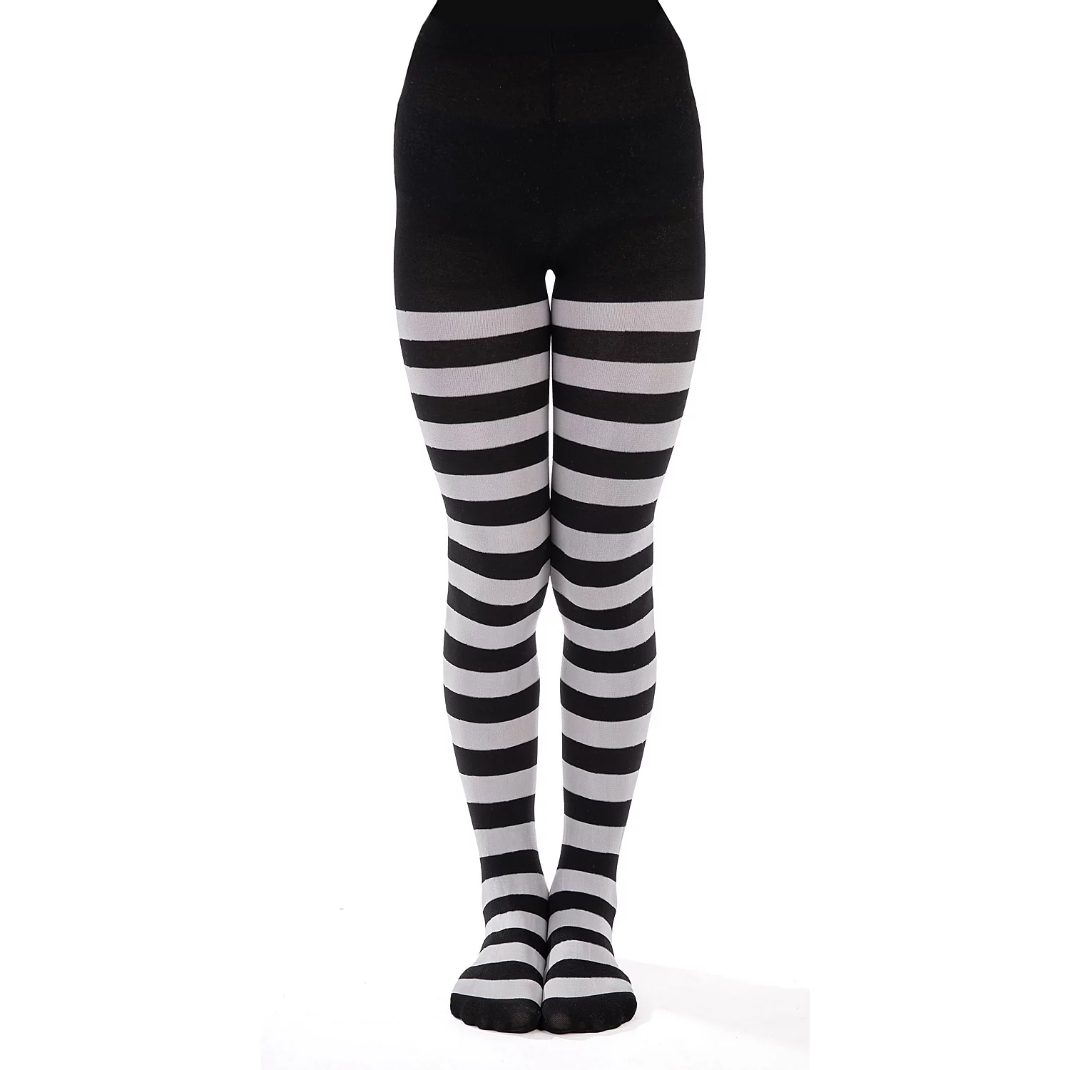 Collants rayés pour enfants, gris clair/noir