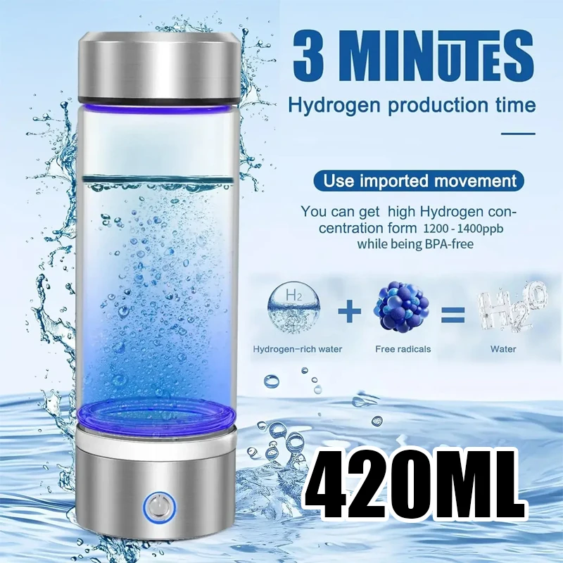 Tragbare Wasserstoff-Wasserflasche Wiederaufladbarer Alkalischer Ionisierer-Becher Super Antioxidantien-Reicher Generator Gesundheitsgerät