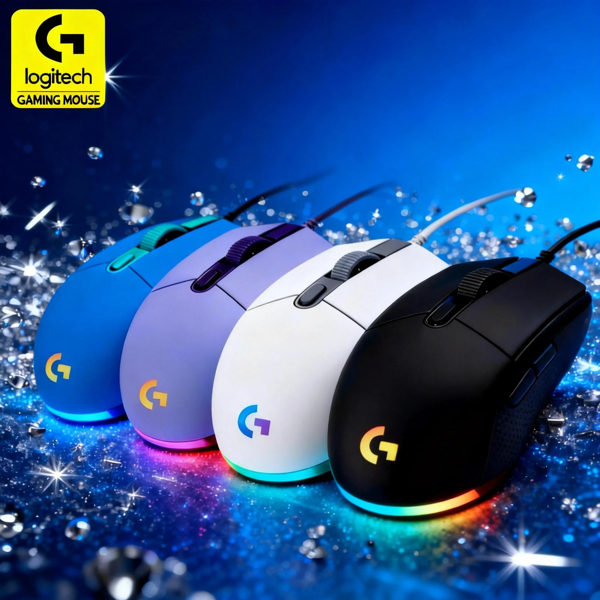 Logitech G203 kabelgebundene Gaming-Maus, 8000 DPI, 6 Tasten, integrierter Speicher, unterstützt LightSync. Image