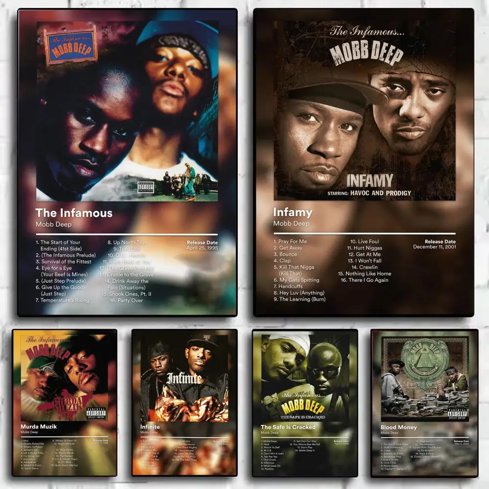 Singer Album M-Mobb Deep Poster, moderne minimalistische Wandkunstdrucke für Schlafzimmer, Wohnzimmer, ästhetische Raumdekoration, Geschenk Image