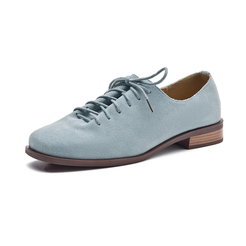 Damen-Loafer-Schnürschuhe, 2025, neue Frühjahrsschuhe, Damen-Wildleder, echtes Leder, Damen-Oxford-Schuhe, große Damen-Schuhe im britischen Stil