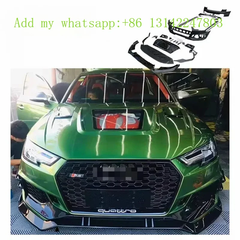 Für A4 B9 Upgrade RS4 Body Kit A4 Front Bumper Rear Bumper Side Rock ABT Front Lip Image