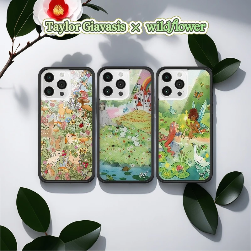 Wildflower Giavasiss Handyhülle für iPhone 11 12 13 14 15 16 17 Pro Max Plus 17 Pro Air wf 3D Grassland Fawn Duck Castle Cover
