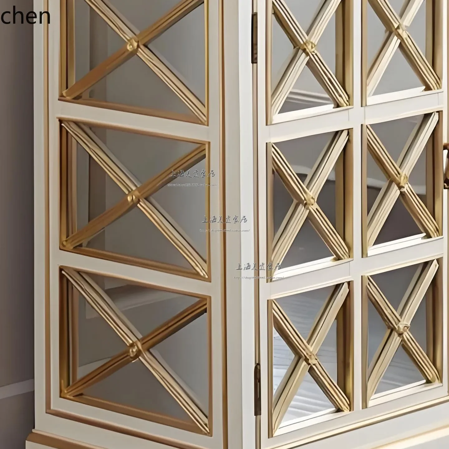 Meuble de porche en bois massif YFY, meuble de salon moderne, meuble de salle à manger peint en or, meuble de rangement avec surface en verre, meuble décoratif.