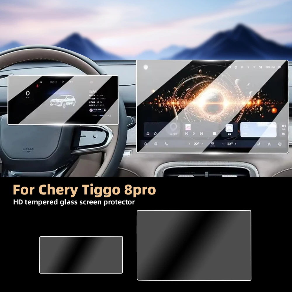 Auto-Schutzfolie aus gehärtetem Glas für Chery Tiggo 8 Pro 2025 Auto-GPS-Navigationsbildschirm-Displayschutz Innenraumzubehör. Image