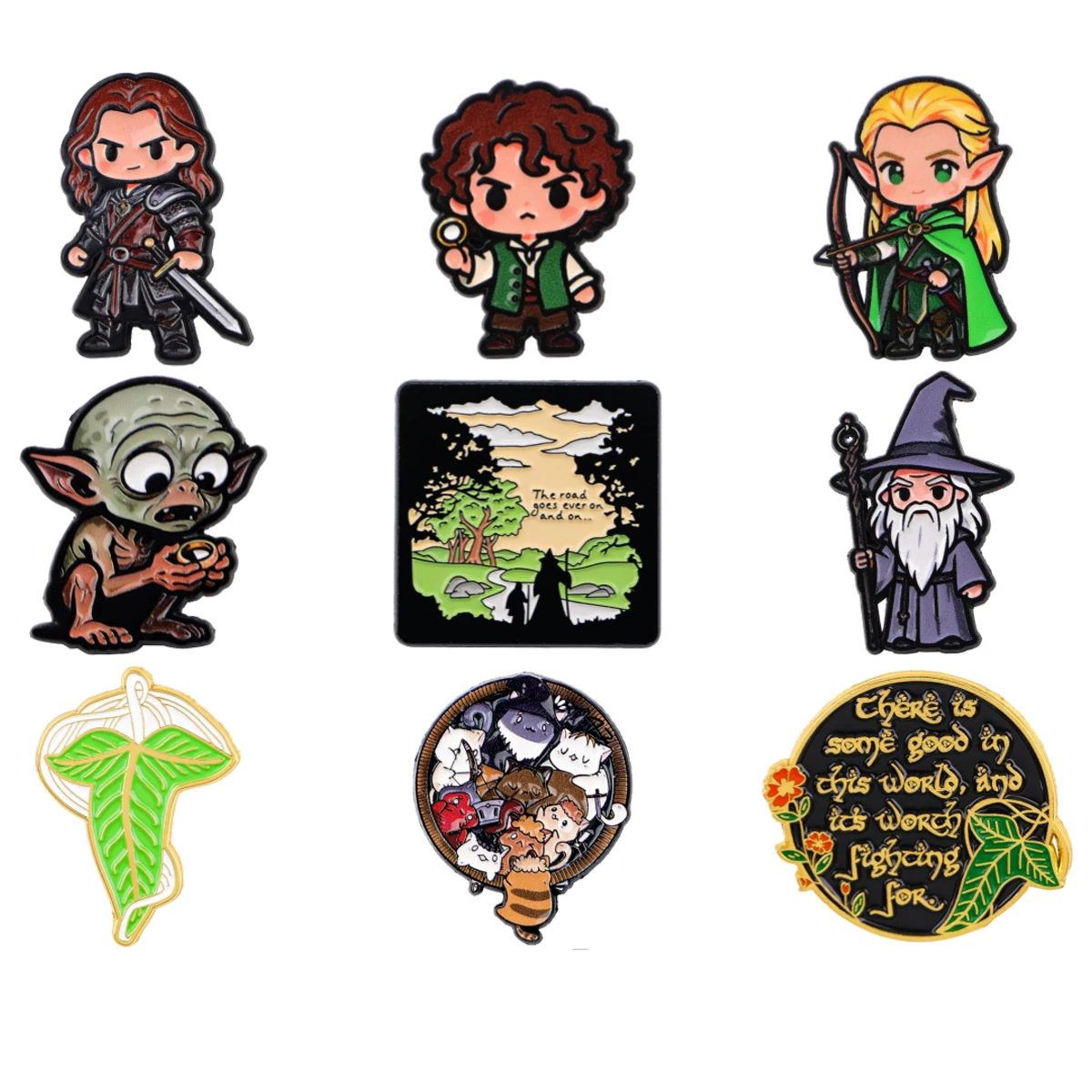 Fantasy-Filmfiguren Emaille-Pins Abzeichen für Rucksack Damen-Broschen Hut-Anstecknadeln Cosplay-Accessoires Spielzeug Geschenke Image