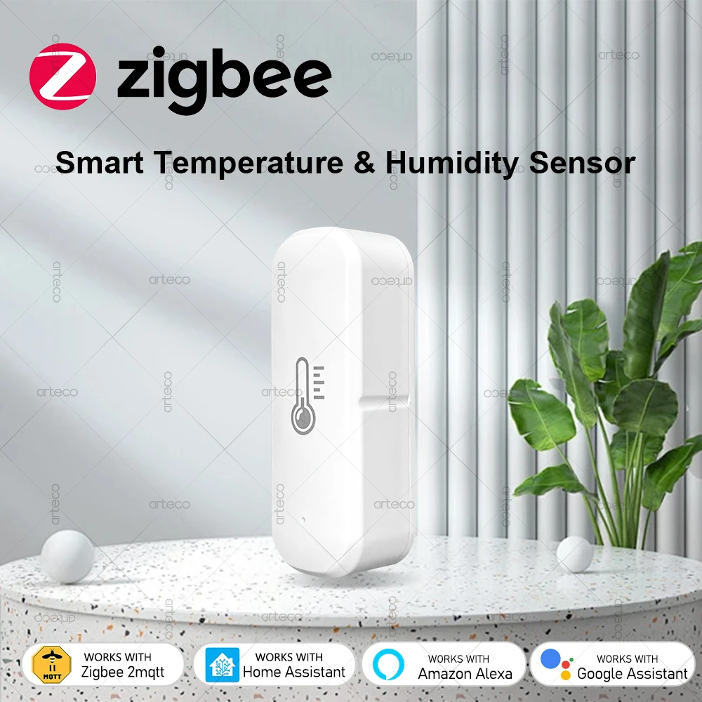 Zigbee 3,0 Temperatur Und Feuchtigkeit Sensor Sprachsteuerung Intelligente Hause Hygrometer Thermometer Echtzeit Überwachung Für Alexa Image