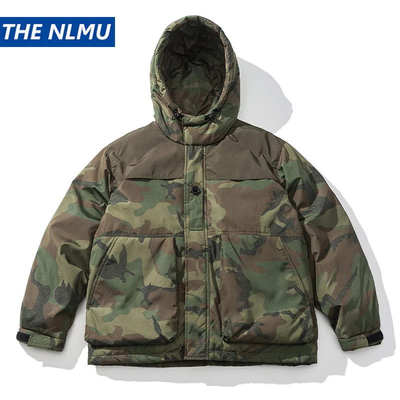 Taktische Tarn-Daunenjacken für Herren, 2024, Winter, 90 % weiße Ente, Daunenjacke, warmer Frachtmantel, dicke Oberbekleidung, Hip-Hop-Streetwear