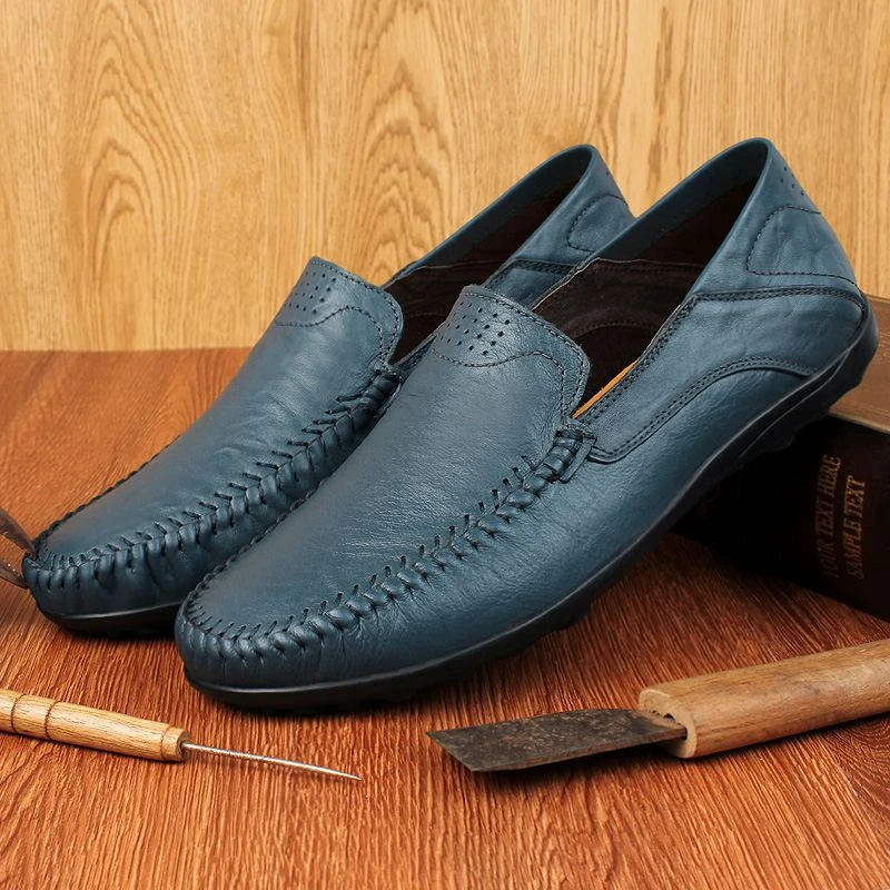 Echtes Leder Männer Casual Schuhe Luxus Marke Formale Männer Loafer Mokassins Italienische Atmungsaktive Slip auf Männliche Boot Schuhe Größe 37-47