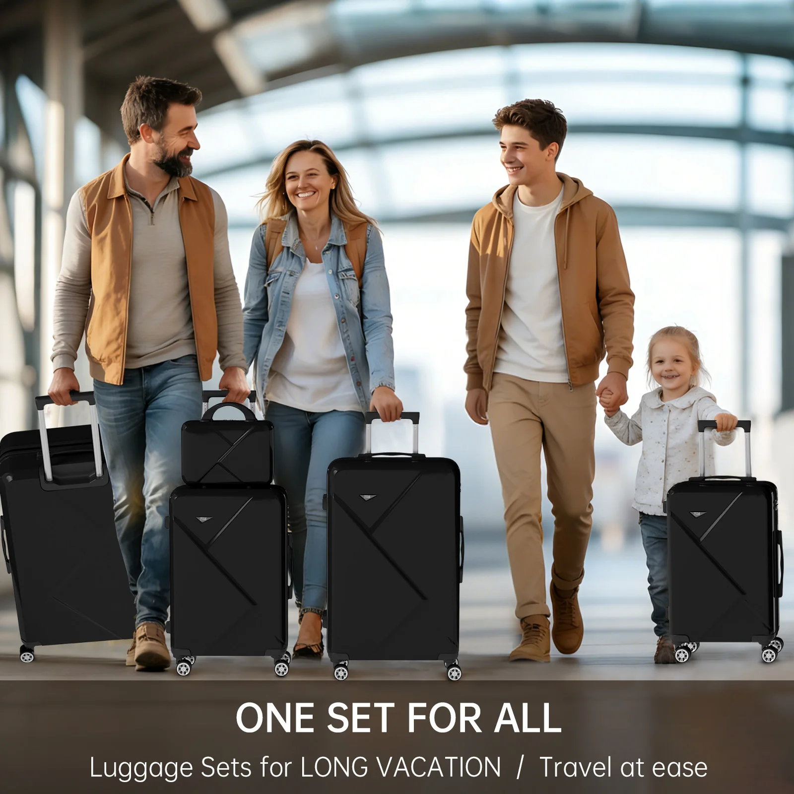 Neues 5-teiliges Premium-Koffer-Set im leichten Luxus-Stil, 18/20/24/28 Zoll Multi-Größen-Koffer-Set, 360° ° Glatte Räder, Öffnung von oben und verstellbarer Griff