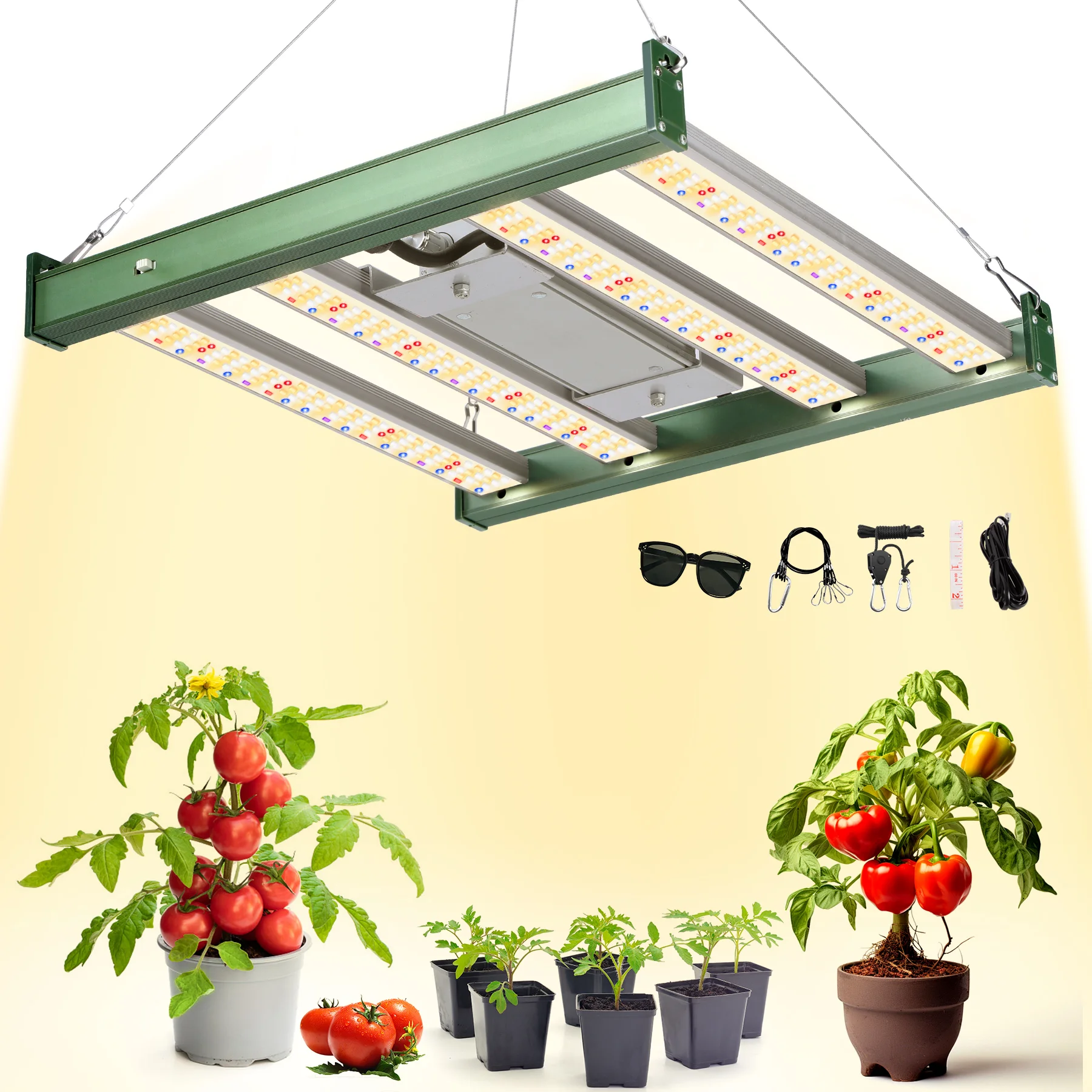 1200W LED Pflanzenlampe, Doppelt Dimmbare VEG Bloom Dual-Modus LED Wachstumslampe, Pflanzenlampe Vollspektrum Wachstumsbeleuchtung