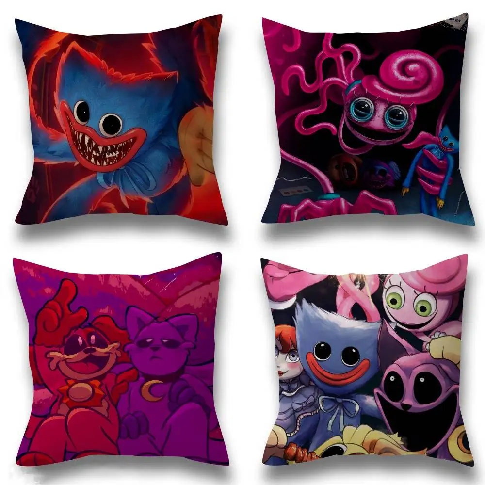45*45cm Kissenbezug, Dekokissenhülle, Heimkissenbezug für Couchkissen, Videospiel-Motiv, Lustiger P-Poppy Playtimes Image