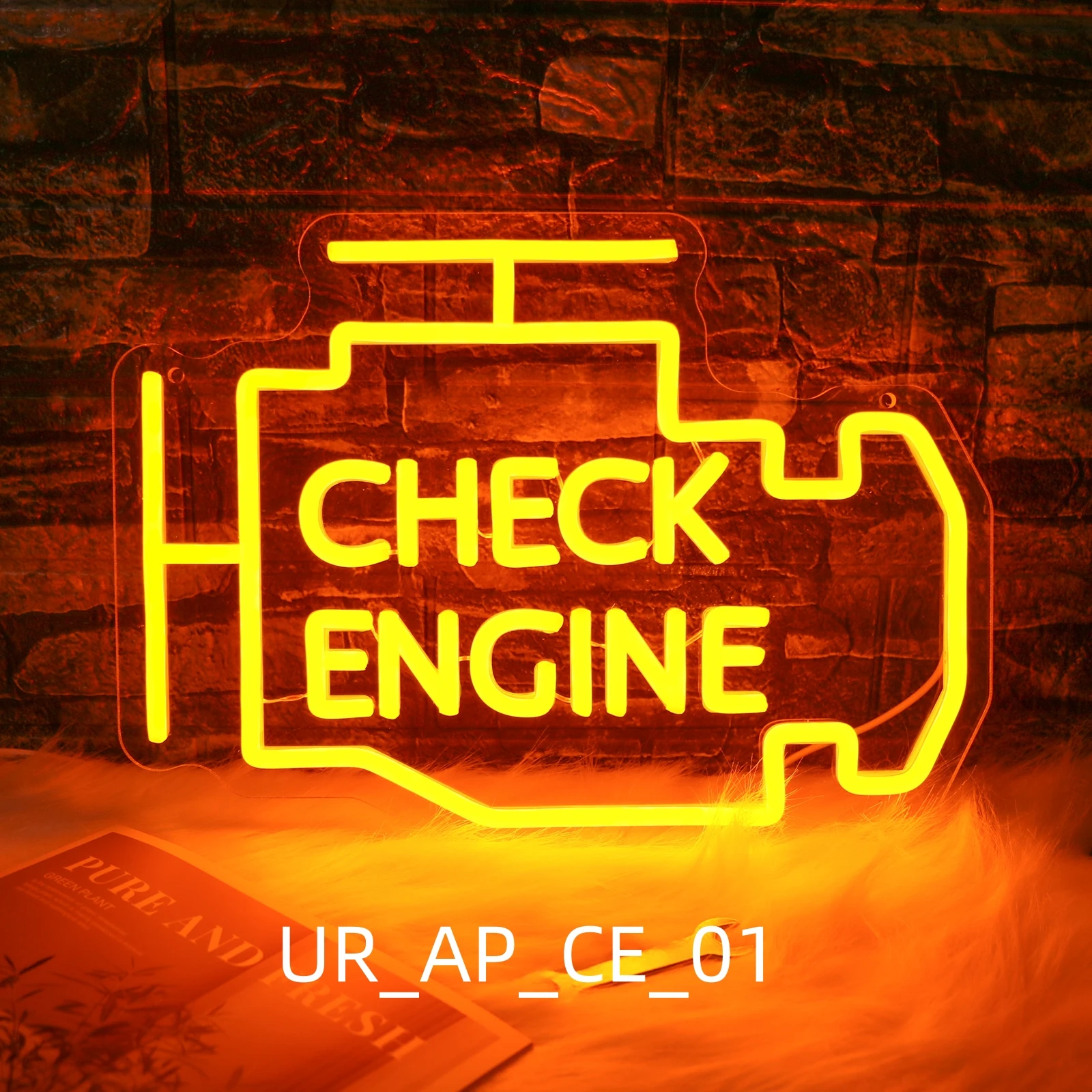 Garage Car Service Neon Led Sign Light Auto Repair Shop Car Check Engine Game Room Decor Wall Bar Neon Lights Lamp