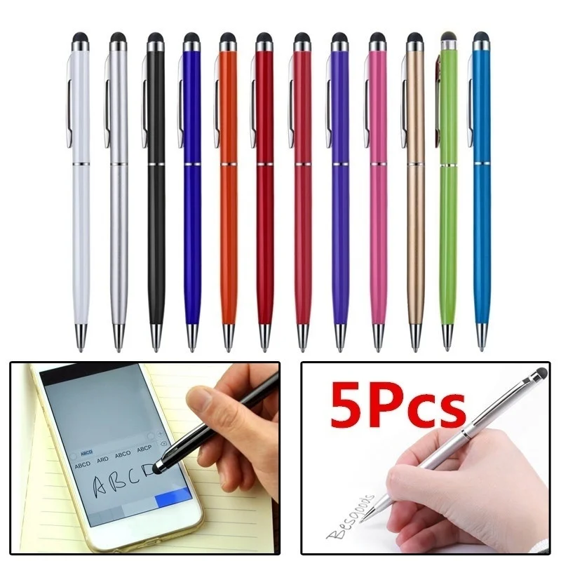 2026 5pcs 2 In 1 Useful Design Tablet For Pad Smart Phone Touch Screen Stylus Pen+Ballpoint Pen Smartphone Accessories