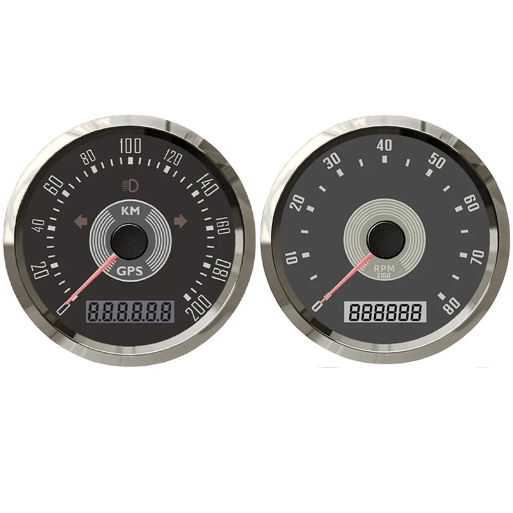 ELING 85mm GPS Speedometer 160MPH 200KM/H 220 km/h MPH + Tachometer 0-8000RPM 0-10000RPM with Backlight for Car Truck Boat 9-32V