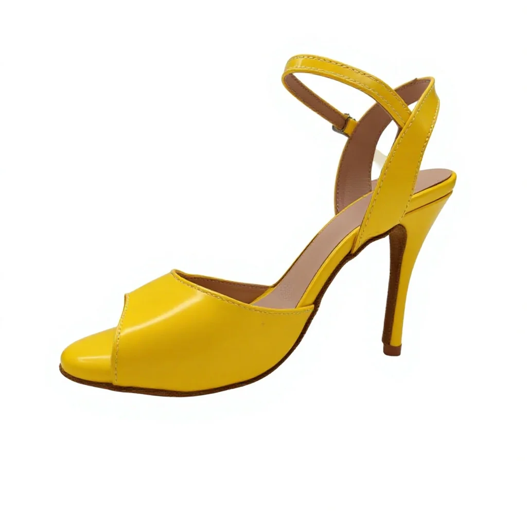 Übungs-Lateintanzschuhe für Damen, 10 cm, lateinamerikanische Salsa-Schuhe, gelbe Gesellschaftstanzschuhe, Mädchen-Sneaker, Tanzschuhe für Hochzeiten und Partys