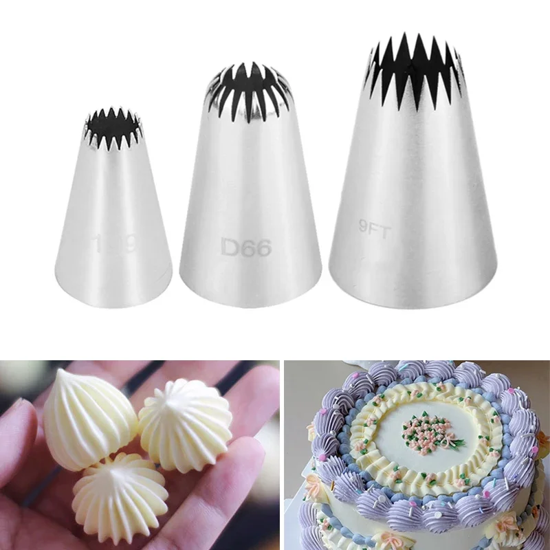 1/3 Stück # 9FT # D66 # 199 Open Star Cupcake Cookie Icing Friedliche Düsen Kuchen Gebäck Tipps Tube Creme Düsen Kuchen Dekorieren Werkzeuge Image