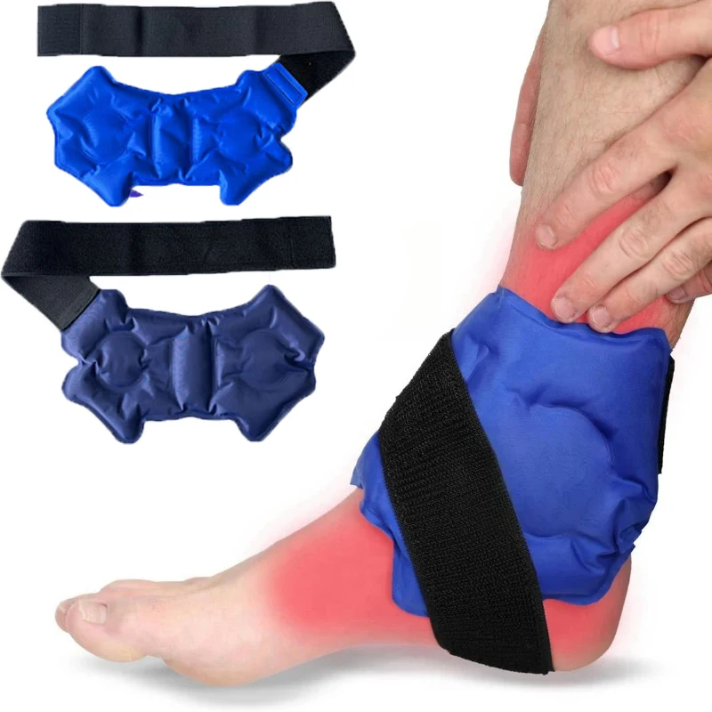 Knöchelbandage, Eisbeutelfolie für Verletzungen, heiße Kältetherapie, wiederverwendbare Gel-Kaltpackung, Knöchelunterstützung zur Schmerzlinderung, Verstauchungen Image