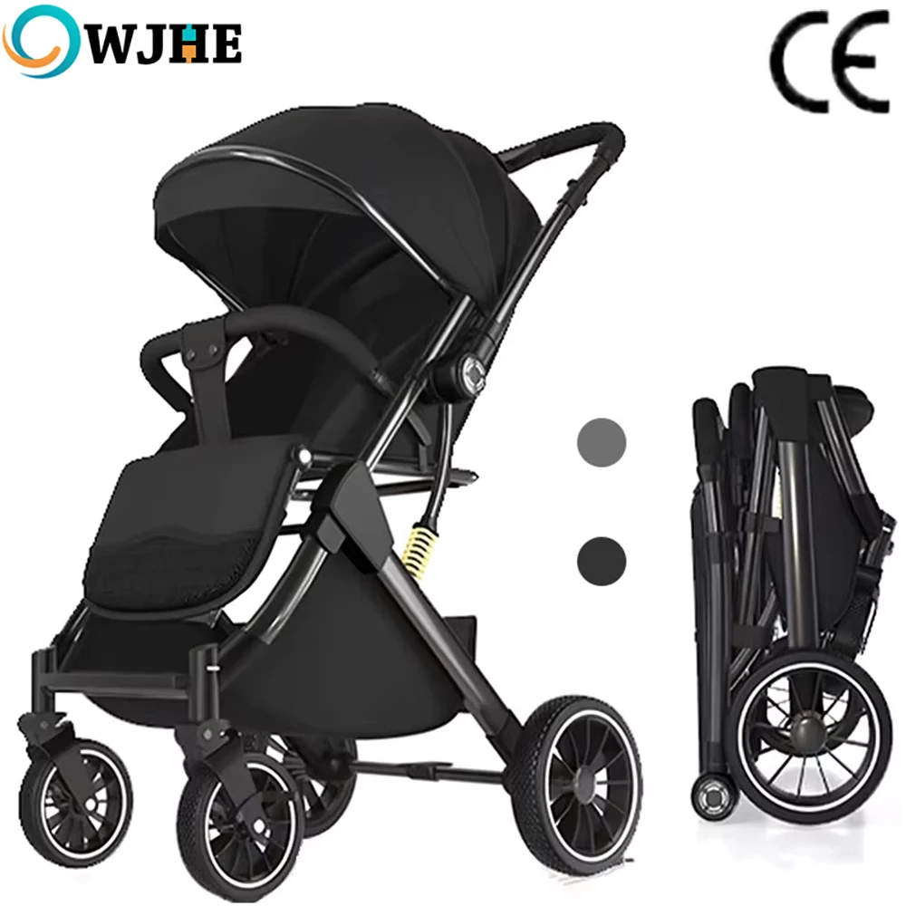 OWJHE Luxuriöser Kinderwagen, High-Landscape-Design, tragbar, ultraleicht, für Neugeborene, Reise-Kinderwagen mit Stoßdämpfung, Neugeborenen-Wippe Image