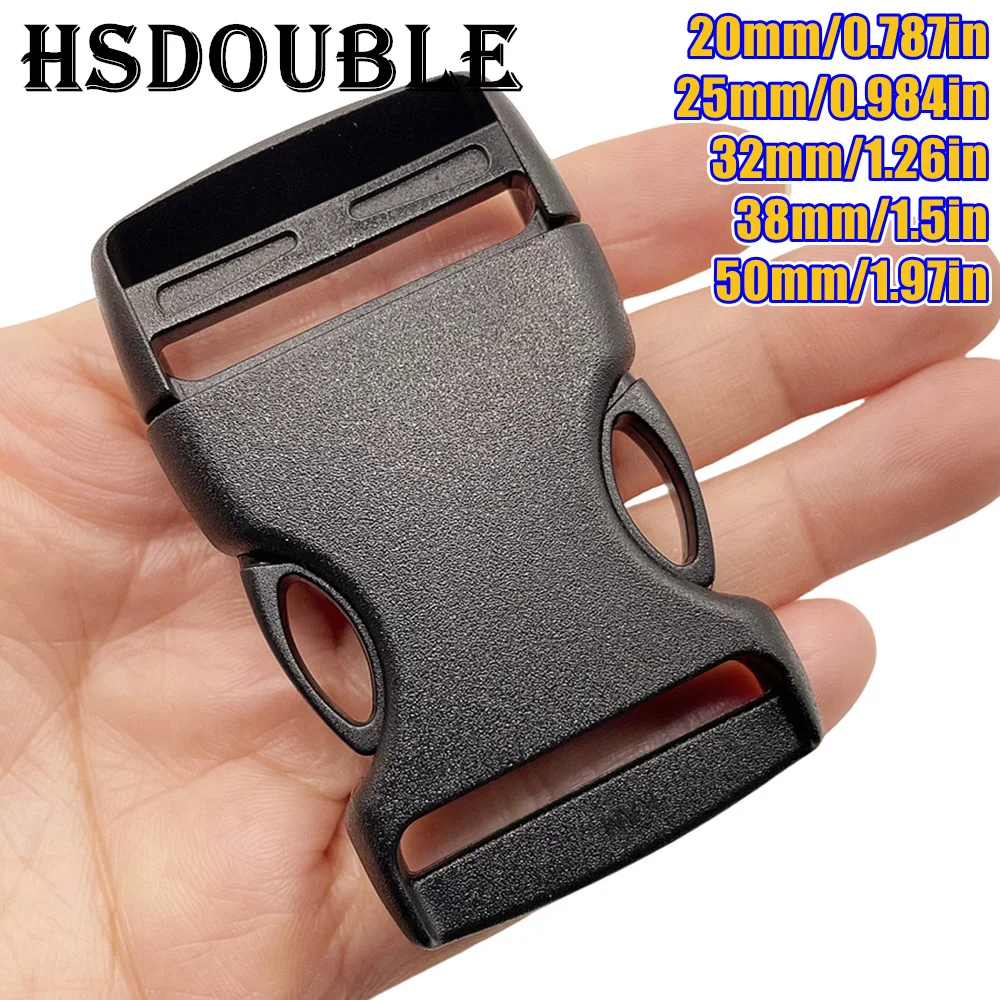 2 Stück/Packung 20mm 25mm 32mm 38mm 50mm Kunststoffschnalle Schwarz Gewölbte & innen abnehmbare Schnalle für Rucksackgurte Outdoor-Sport Rucksack Image