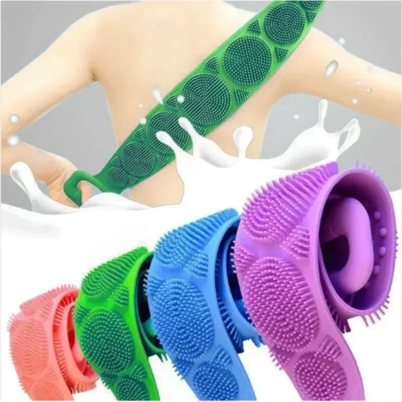 1 Stück Silikon-Badeschwamm Weiche Peeling-Rückenmassagebürste Körperreinigungswerkzeug für das Badezimmer Image