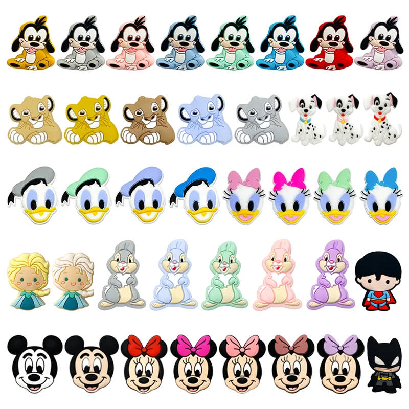 5 Stück Silikon-Cartoon-Perlen Schnullerkette Baby DIY Pflege Nippelkette Zubehör Image