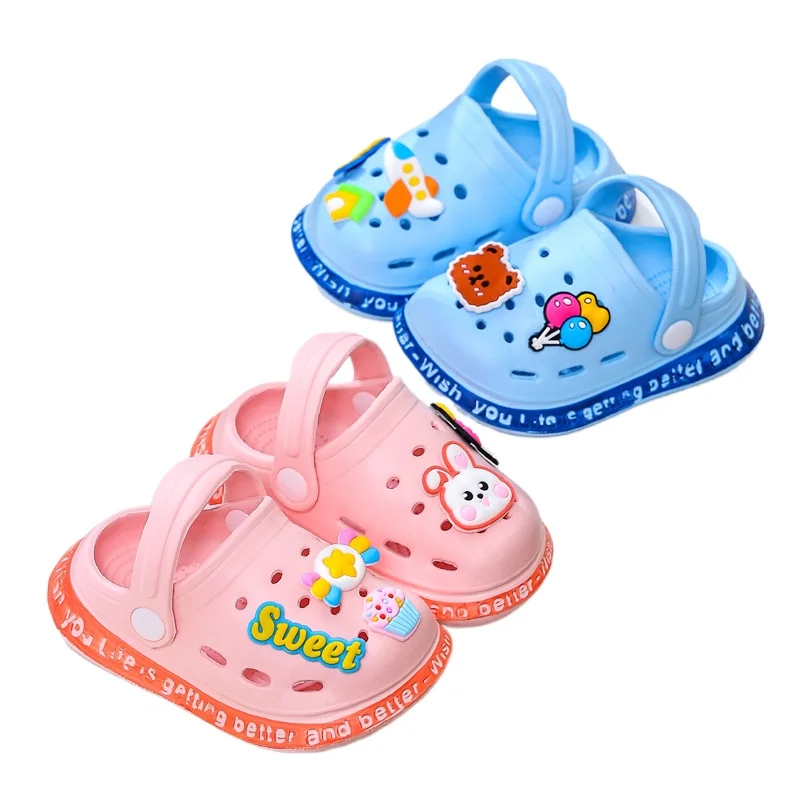 Sommer Kinder Sandalen Loch Kinder Schuhe Hausschuhe Weiche Anti-Skid Cartoon DIY Design Loch Baby Schuhe Sandstrand für Jungen Mädchen