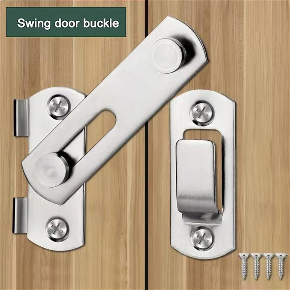 1 Stück Edelstahl-Schiebetürschloss, Hardware für Tore, Fenster, Schränke, Mattschwarz, Silber Image