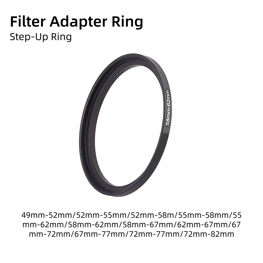 Kamerafilter-Adapterring 49-52mm 52-55mm 55-58mm 58-62mm 62-67mm 67-72mm 72-77mm 72-82mm für DSLR-Kamera UV CPL ND Objektivfilter Image
