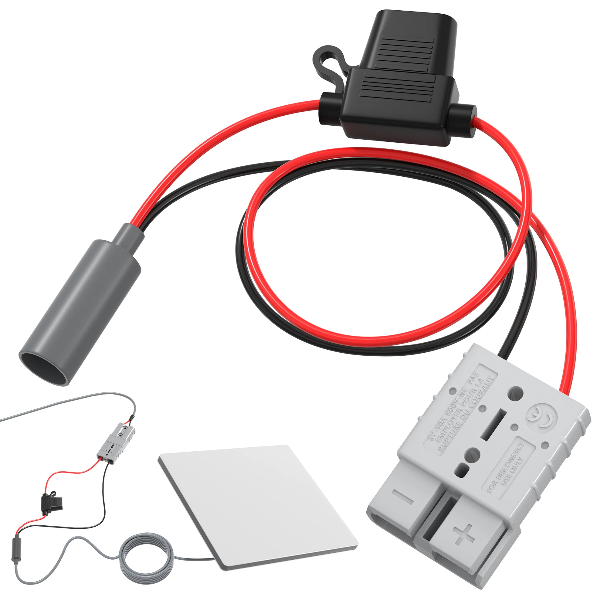 Starlink Mini Stromkabel 50A Schnelltrennadapter zu DC-Buchse Starlink Mini Kabel Schnellverbindung mit 10A Sicherungshalter Image