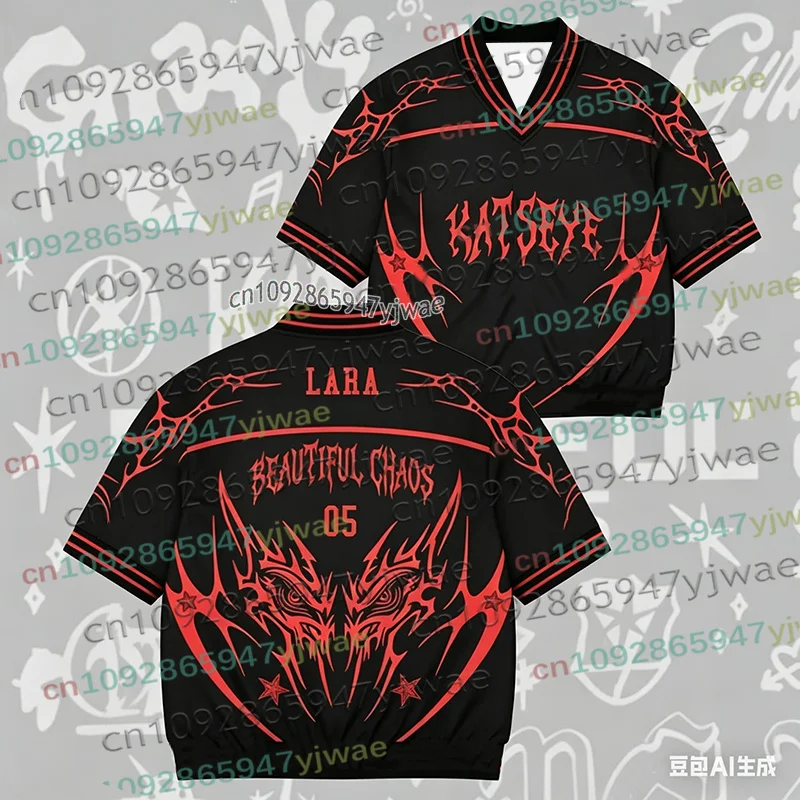 2026 Kpop Katseye Beautiful Chaos Tour Unisex Jersey Streetwear Sportwear Sommer Herren Damen Casual Oversized Cosplay T-Shirt Image