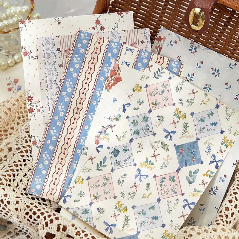 30 Blatt Ästhetisches Spitzen-Dekorationsmaterial Leichtes Papier DIY Scrapbooking Kunst Collage Fotoalbum Vintage Schreibwarenpapier Image