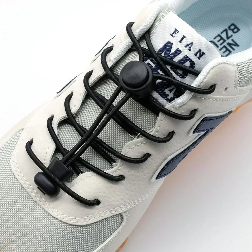 1 Paar farbige Punkte runde Schnürsenkel elastisches Kunststoffs chloss Wanders port ohne Krawatte Schnürsenkel Erwachsene Kinder Schuh zubehör faule Spitze