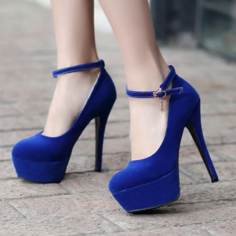 Sexy Damen-High-Heels-Schuhe, 2025, Plateau-Pumps, Riemen, Schwarz, Rot, Blau, mit Absatz, Tanzparty, Hochzeit, Schuhe, weiblich, große Größe 45