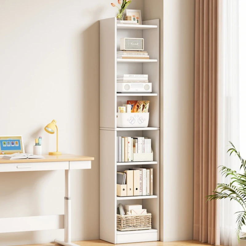 Multifunktionales schmales Bücherregal Modernes, schlichtes, kleines, wandnahes, mehrstöckiges Aufbewahrungsregal Eckschrank Schmaler Schrank
