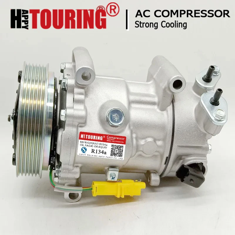 Compresseur de climatisation pour Peugeot 307, Peugeot 207, 307, 408, Citroën C2, C4 SD6C12 9651910980 9671216280 9659875780 9678656080 6453QK 6453WL
