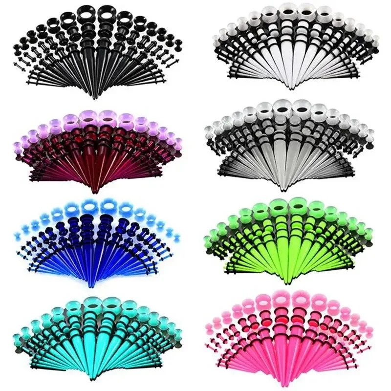 50 teile/satz Acryl Ohr Piercing Ohr Stretching Kit Spitze Konische Ohr Expander Persönlichkeit Dilatationen Punk Körper Piercing Schmuck Image