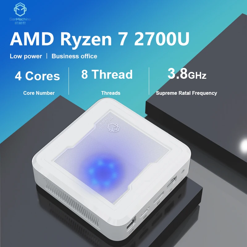 New AMD Mini PC Windows 11 Gamer Diy Gaming Computer Ryzen 2700U 3550H 3750H Computer DDR4 M.2 2280 NVMe WIFI 5 Gemachine RGB